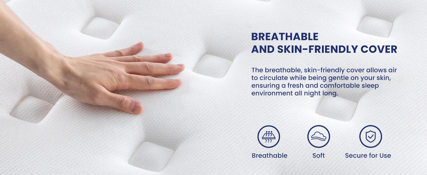 BedStory Hybrid Gel Memory Foam Mattress With Breathable Fabric