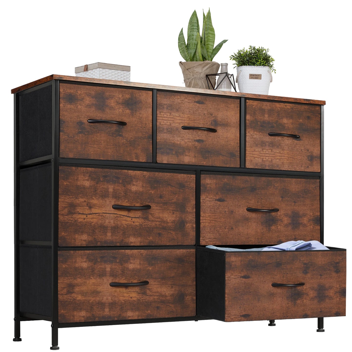 JHK Dresser With 7 Fabric Drawers Storage Closet Chest