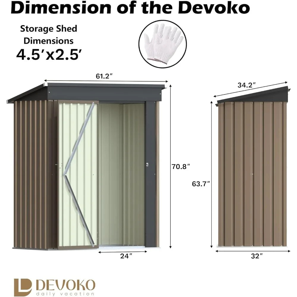 Outdoor Lockable Metal Shed For Garden Storage Anti Corrosion Design