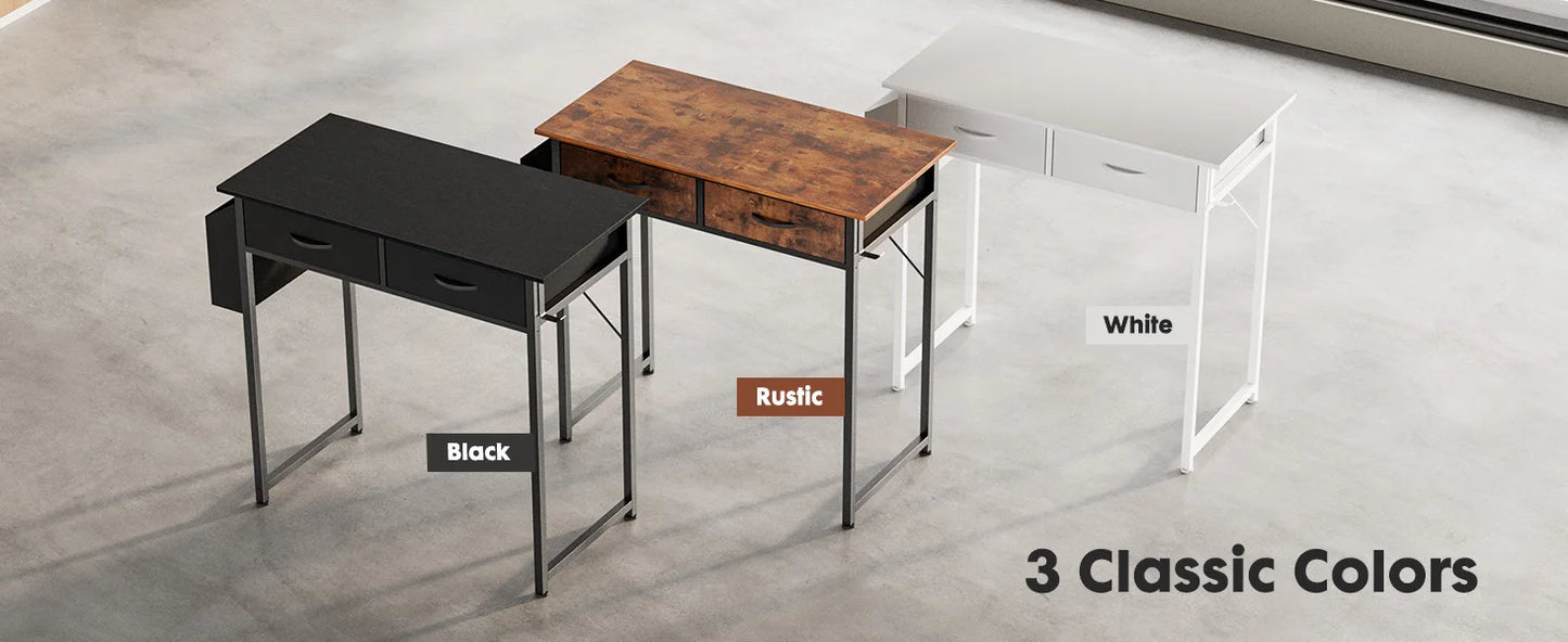 JHK Modern Office Desk Fabric Storage Drawers And Metal Frame