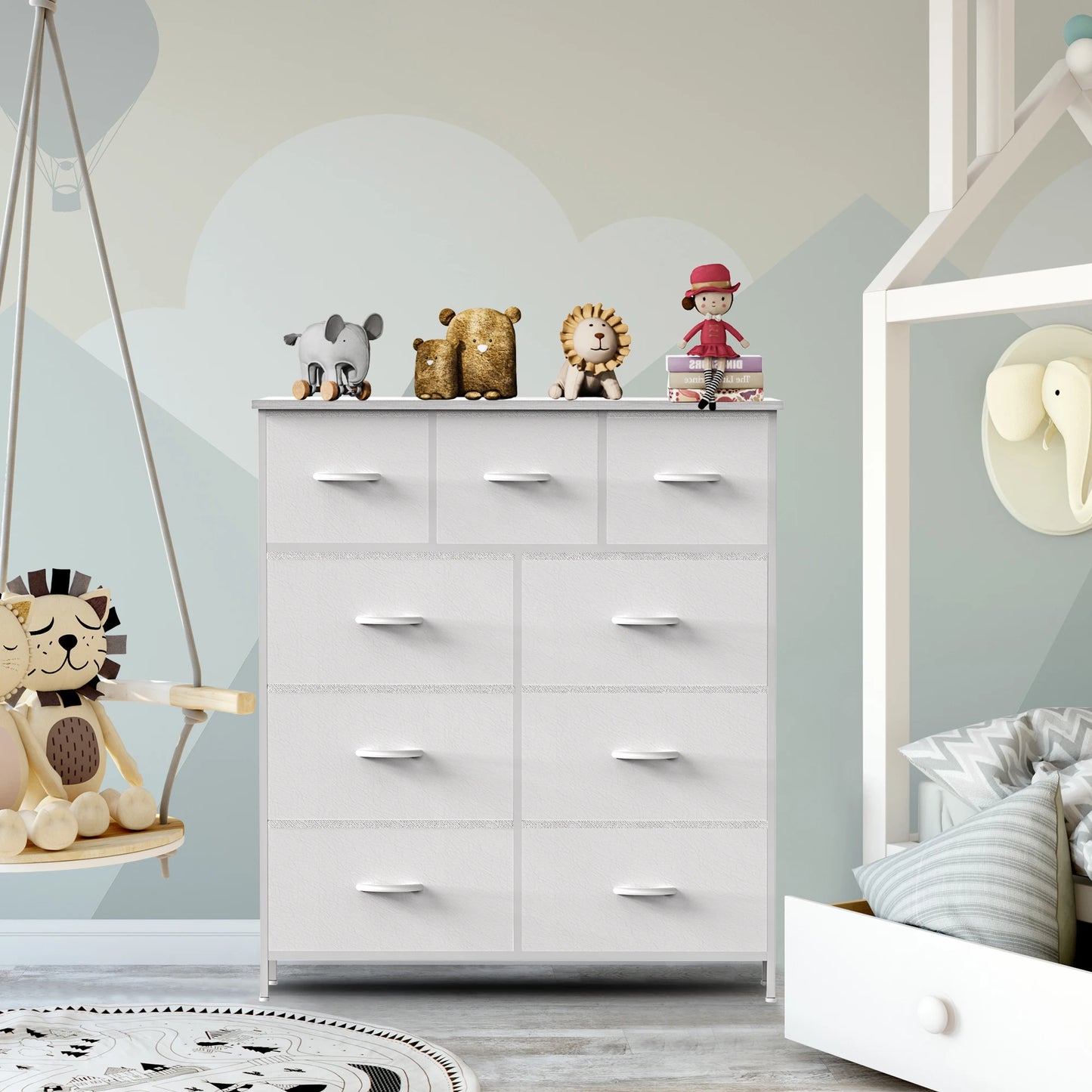 JHK Dresser Wardrobe With Nine Fabric Storage Drawers