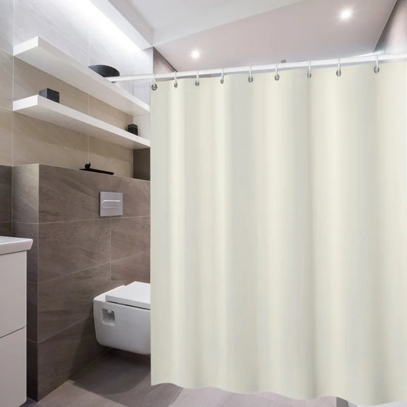 Polyester Fabric Shower Curtain Liner Mildew Proof Waterproof With Hooks
