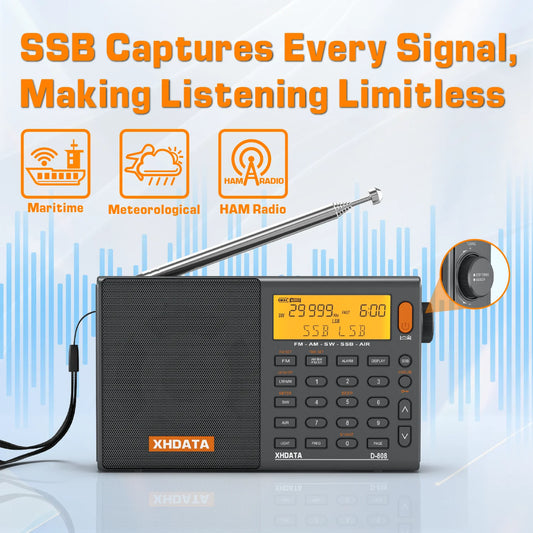 XHDATA D808 Multiband Radio Long Range AM FM SW MW