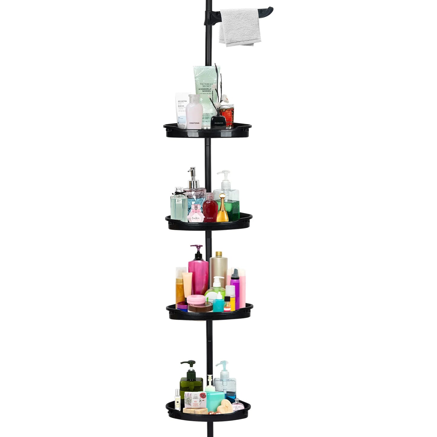 HiMISS Corner Shower Caddy With Tension Pole 4 Tier Organizer