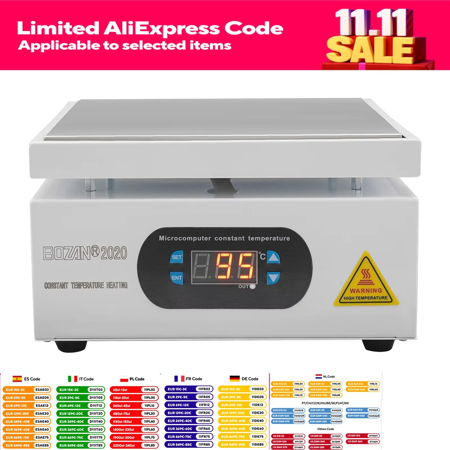700/500W/350W Electric Soldering Hot Plate Microcomputer Welding Hot Plate, Preheating Welder Work Table
