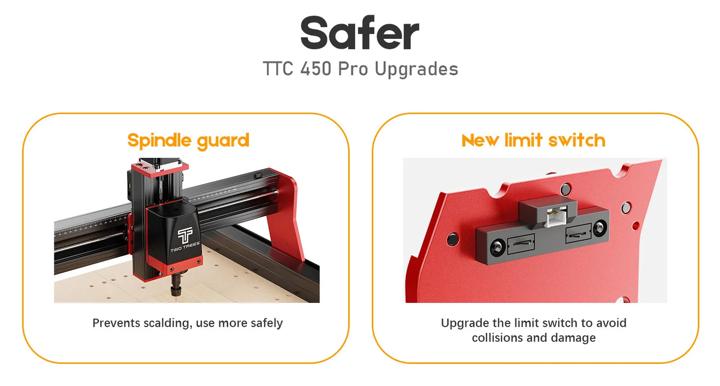 TWOTREES TTC450 Pro CNC Machine 4Axis Metal Cutting Machine For CNC Router Machine And Laser Engraving Cutting Wood GRBL Control