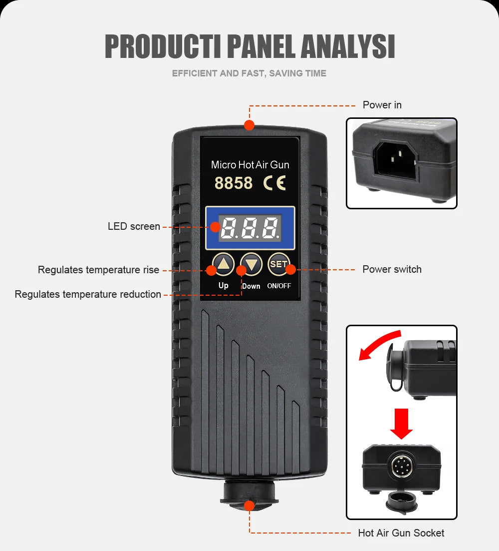 JCD 8858 Hot Air Gun Micro Rework Soldering Station