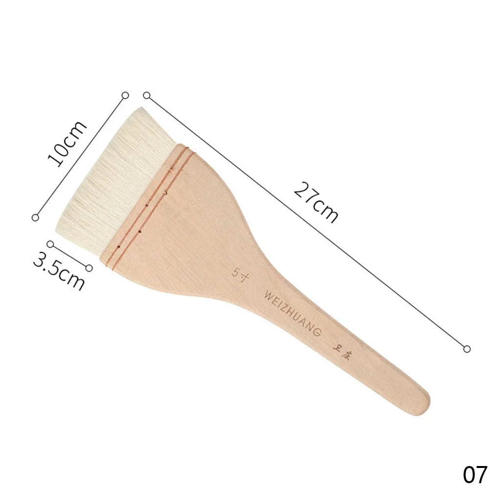 Goat Hair Wooden Handle Paint Brushes For Watercolor And Oil Painting
