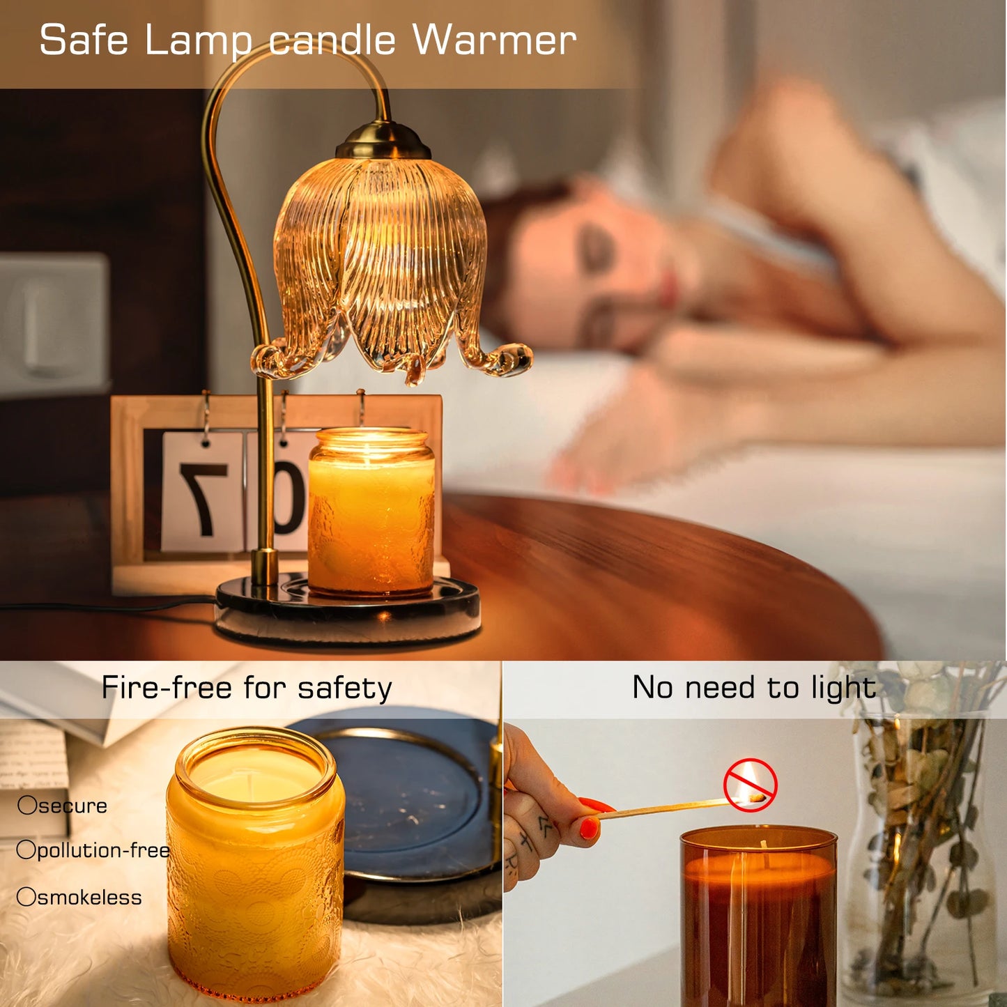 Tulip Flower Warm Candle Lamp Vintage French Retro Night Light