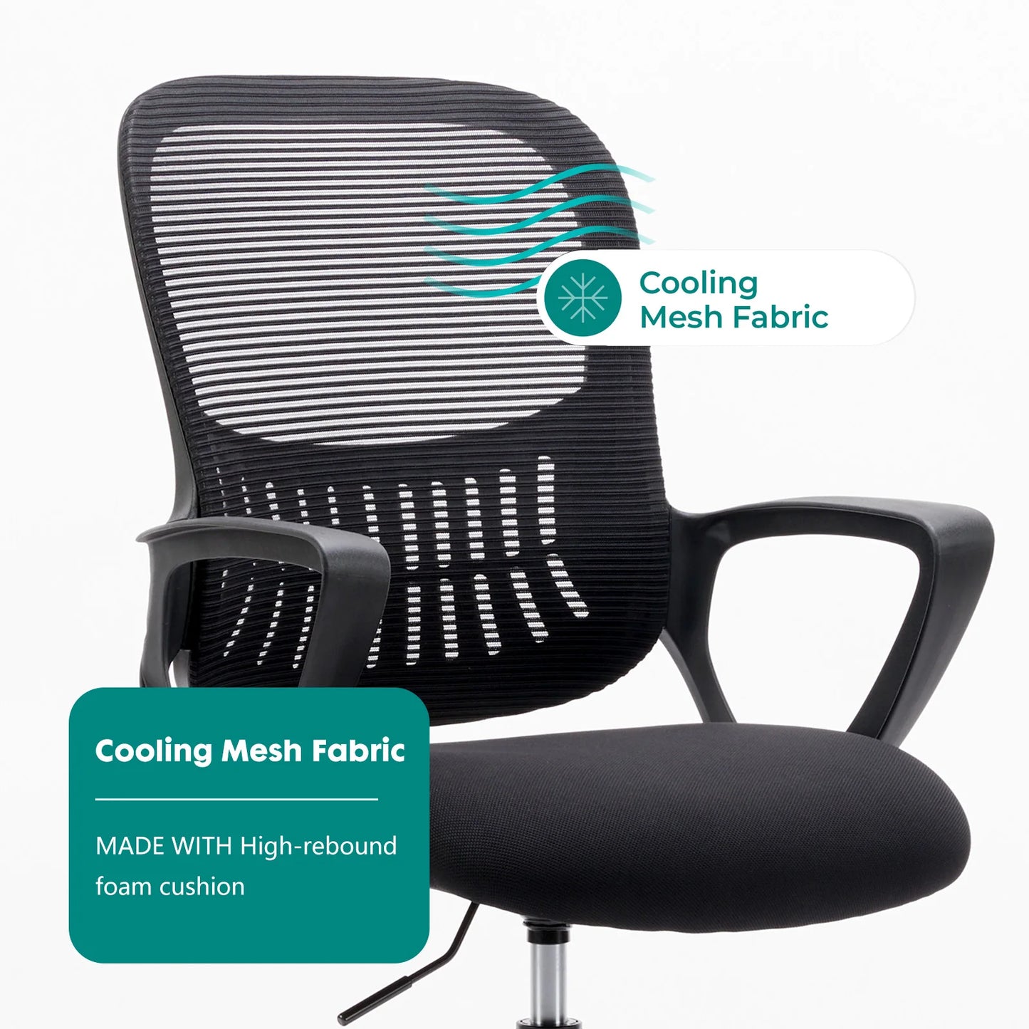 JHK Ergonomic Mesh Backrest Office Chair With Adjustable Height Wheels