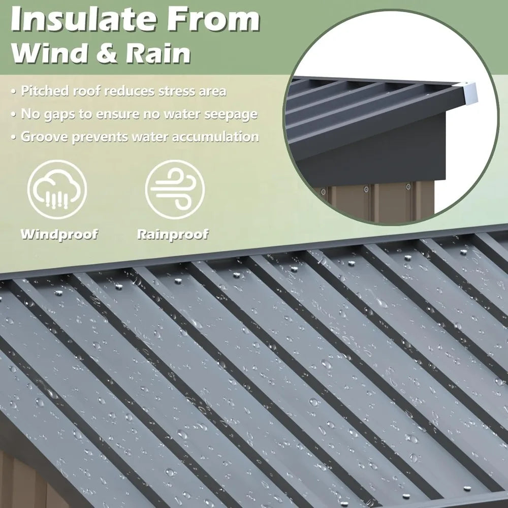 Outdoor Lockable Metal Shed For Garden Storage Anti Corrosion Design