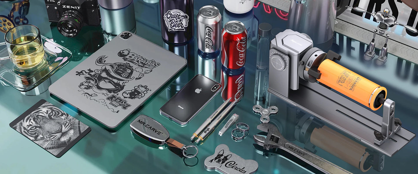 AlgoLaser Multi Function Rotary 4in1 Kit For Engraving Cylindrical Objects