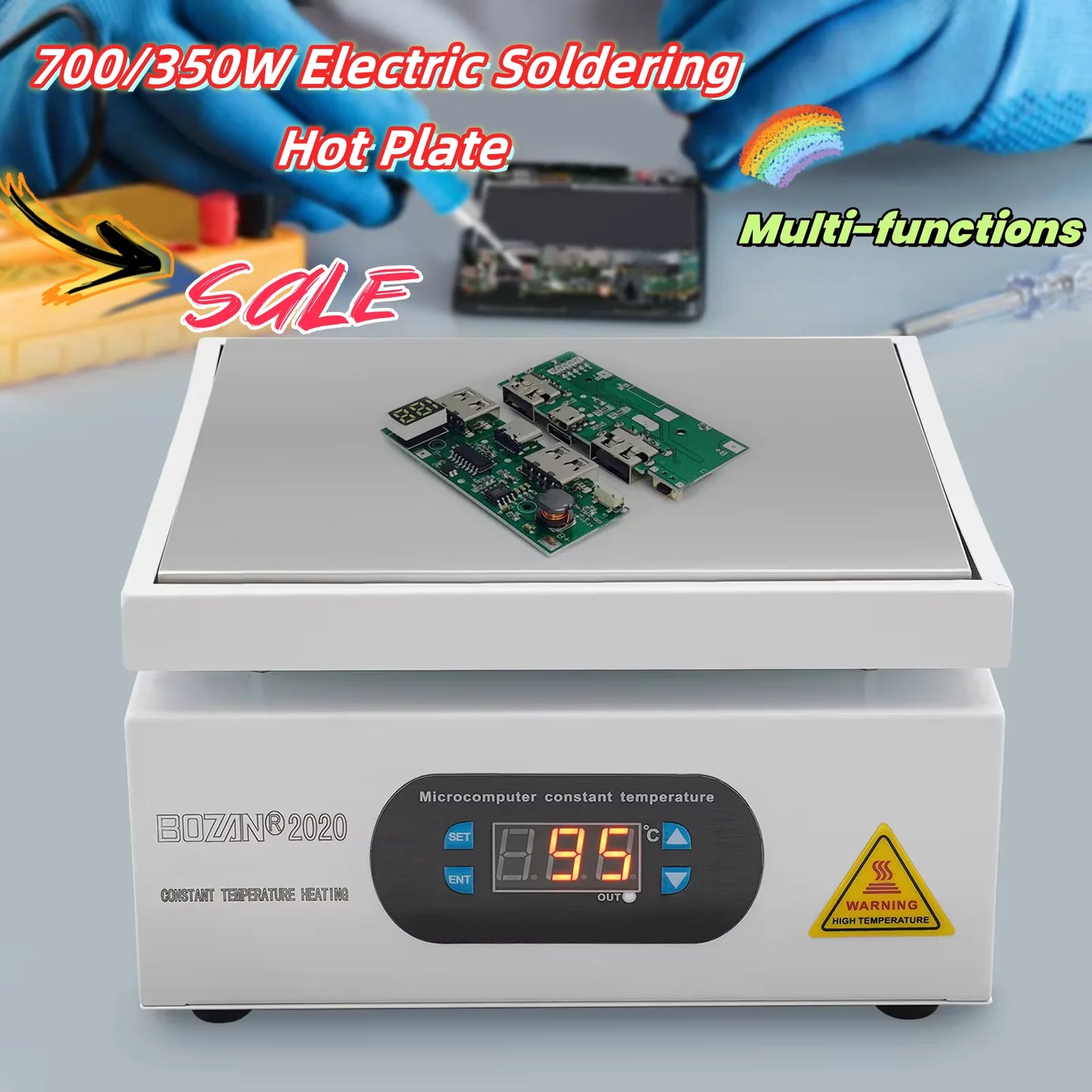 700/500W/350W Electric Soldering Hot Plate Microcomputer Welding Hot Plate, Preheating Welder Work Table