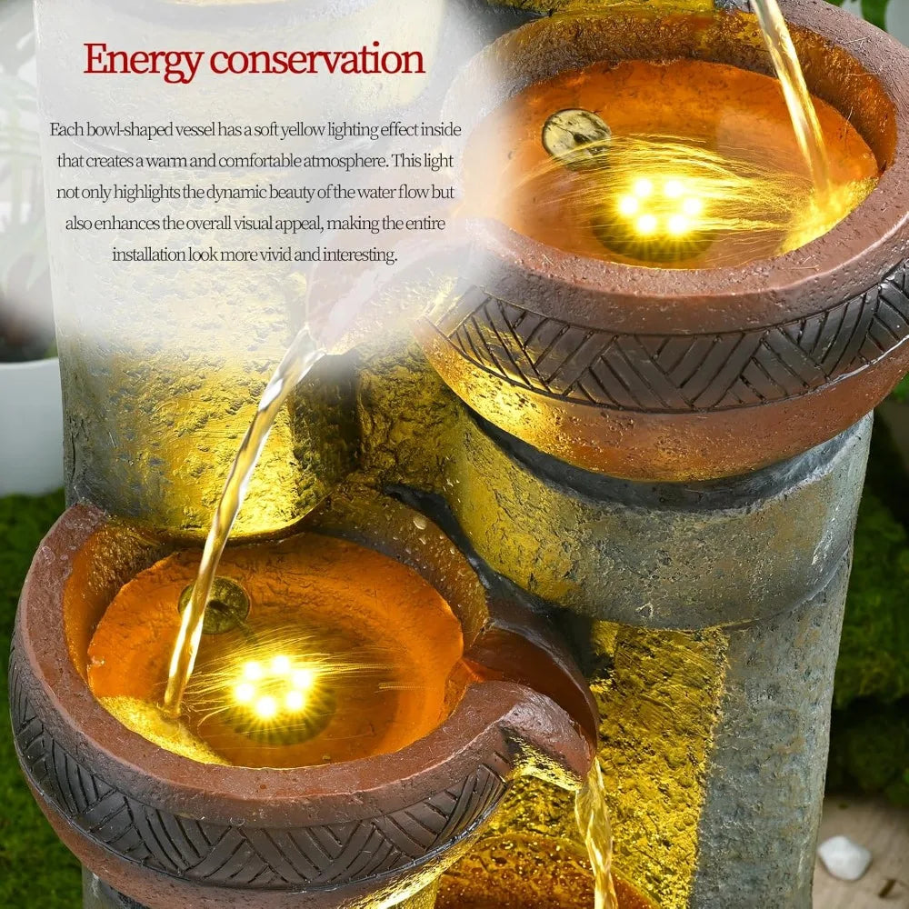 Color 5 Tier Outdoor Indoor Garden Water Fountain Decor