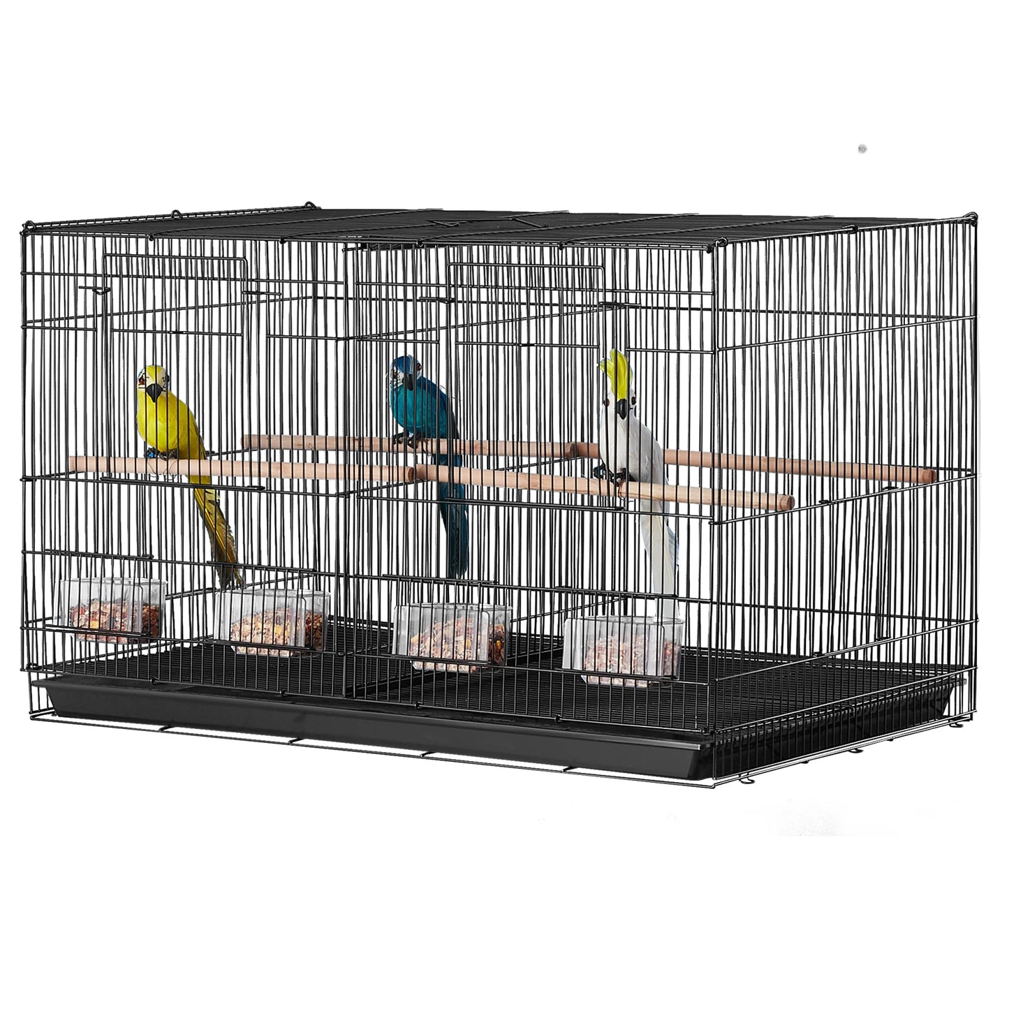 SucceBuy Stackable Flight Bird Cage With Divider For Travel Perch