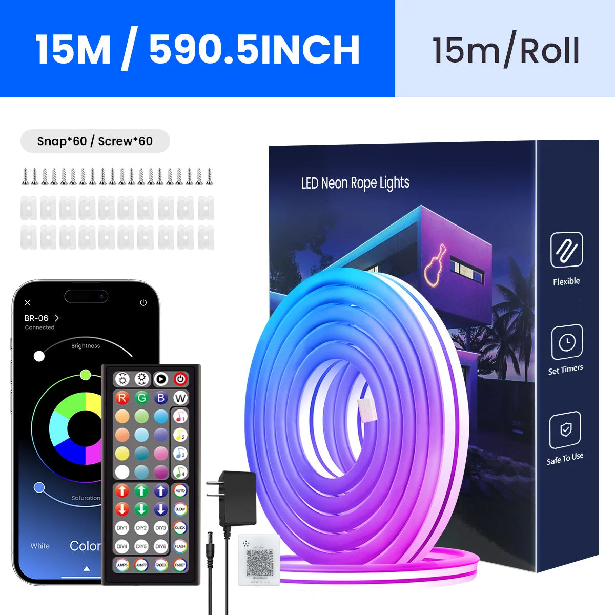 Aiopp Neon LED Rope Lights RGB Strip With App Control