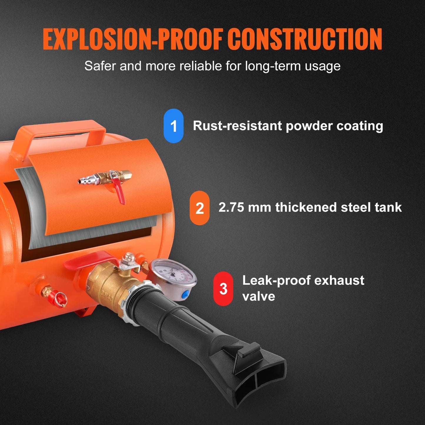 SucceBuy Tire Bead Blaster 5 Gallon Capacity With Pressure Gauge