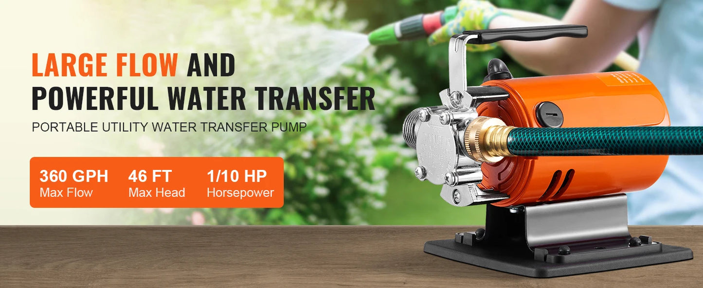 SucceBuy Water Transfer Pump 120V 360 GPH Portable Electric Pump