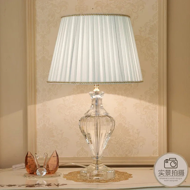 Crystal Table Lamp LED Bedside Light for Modern Bedroom