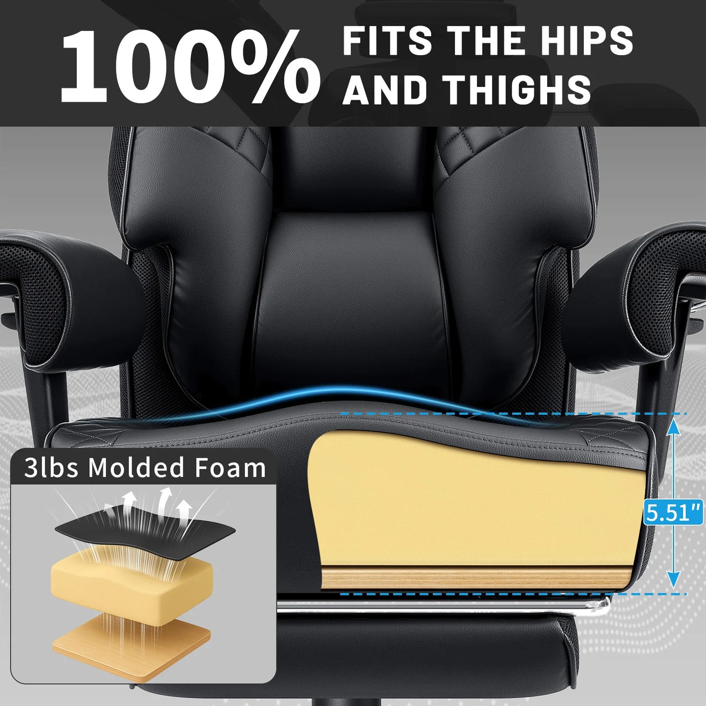 Executive Office Chair With Foot Rest And Lumbar Support