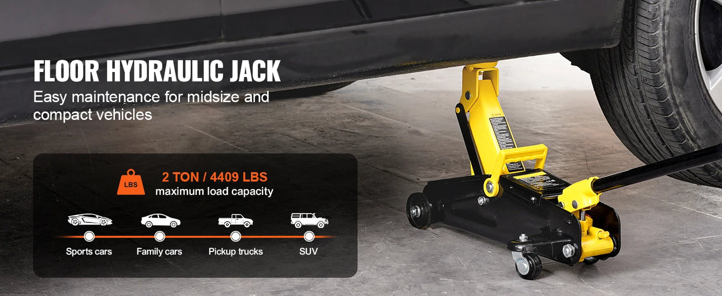 SucceBuy Low Profile Floor Jack 2 Ton Hydraulic Car Jack