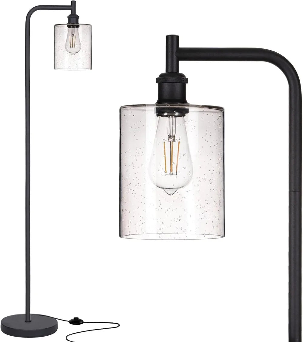 Floor Lamp For Living Room With Led And Seeded Glass