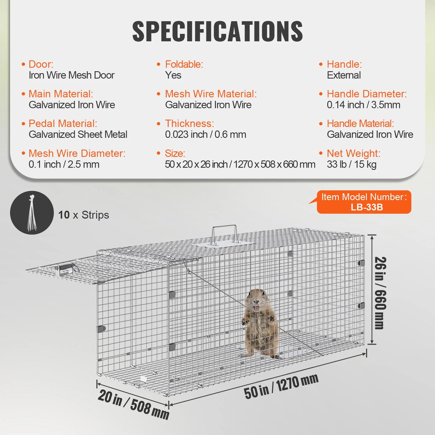 SucceBuy Live Animal Cage Trap Humane Rodent Control For Cats