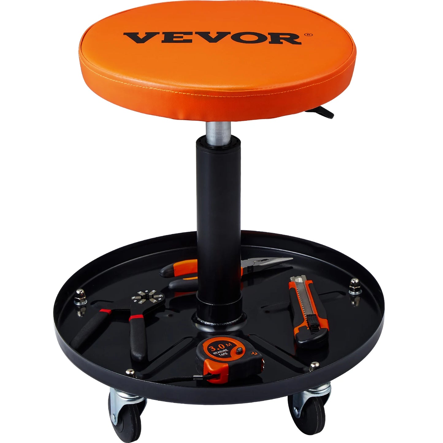 SucceBuy Mechanic Stool 250 LBS Rolling Pneumatic Creeper Garage/Shop Seat Padded Rolling Workshop Stool for Garage Auto Repair