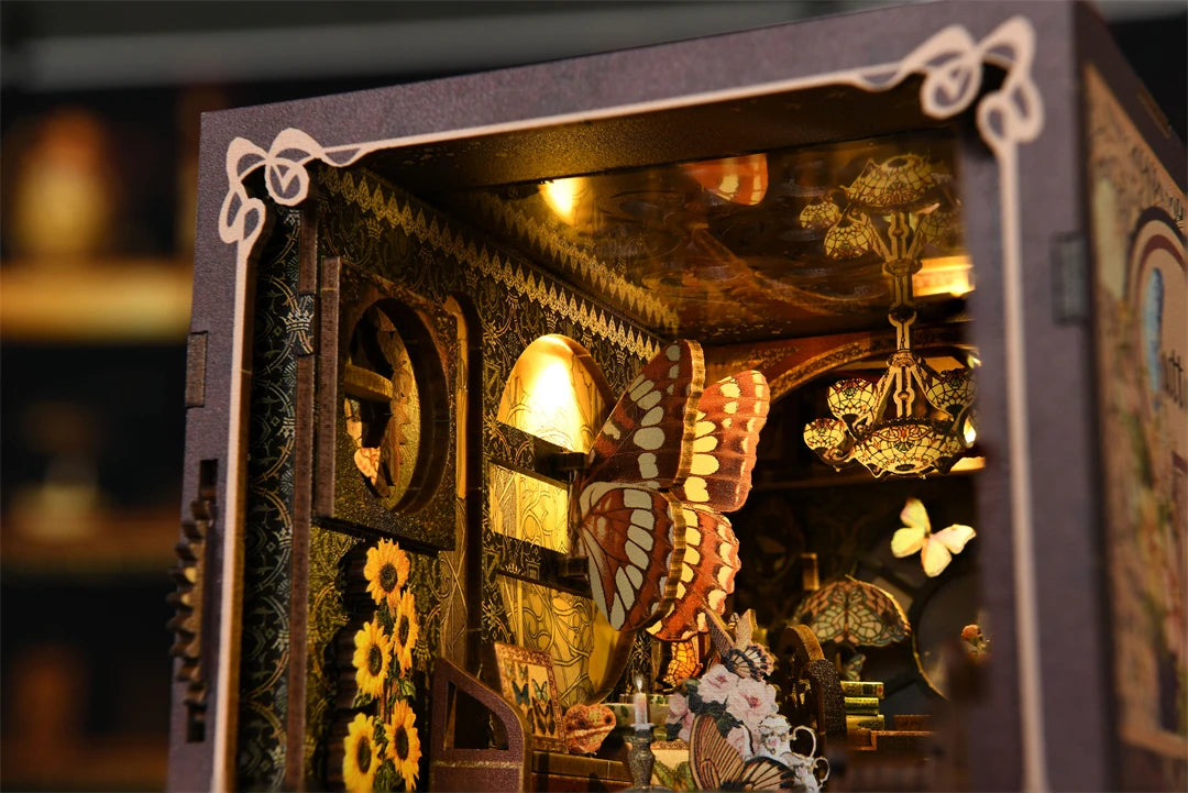 NONEHign-concerned Booknook Kit DIY Wooden Puzzle Miniature House