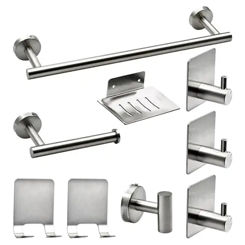 Bathroom Hardware Set 7Pcs Stainless Steel Towel Rack Kit