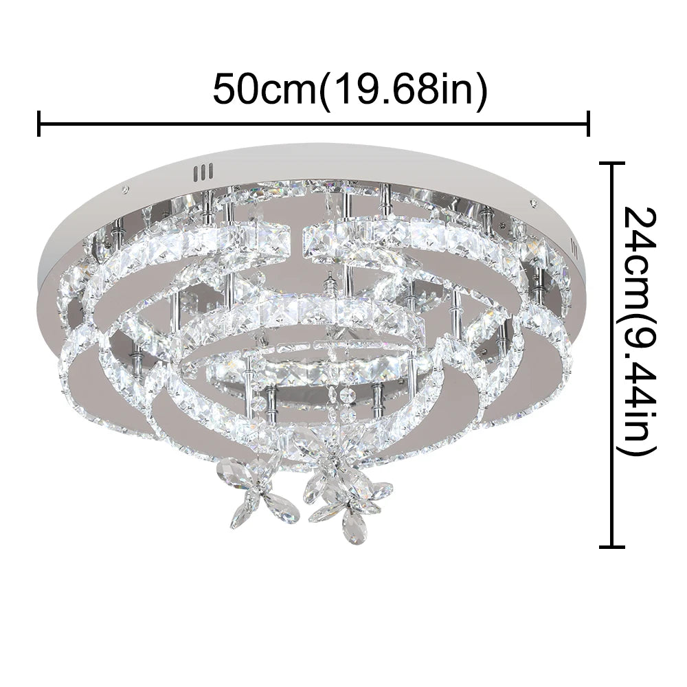 VETRULUS Luxury K9 Crystal Chandelier Modern Ceiling Pendant Light Dimmable