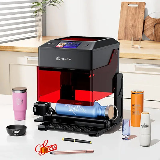 AlgoLaser Pixi 10W Touch Screen Smart Engraving Machine with Roller 100x100mm Engraving Area DIY Holiday Handmade Tool Water Cup