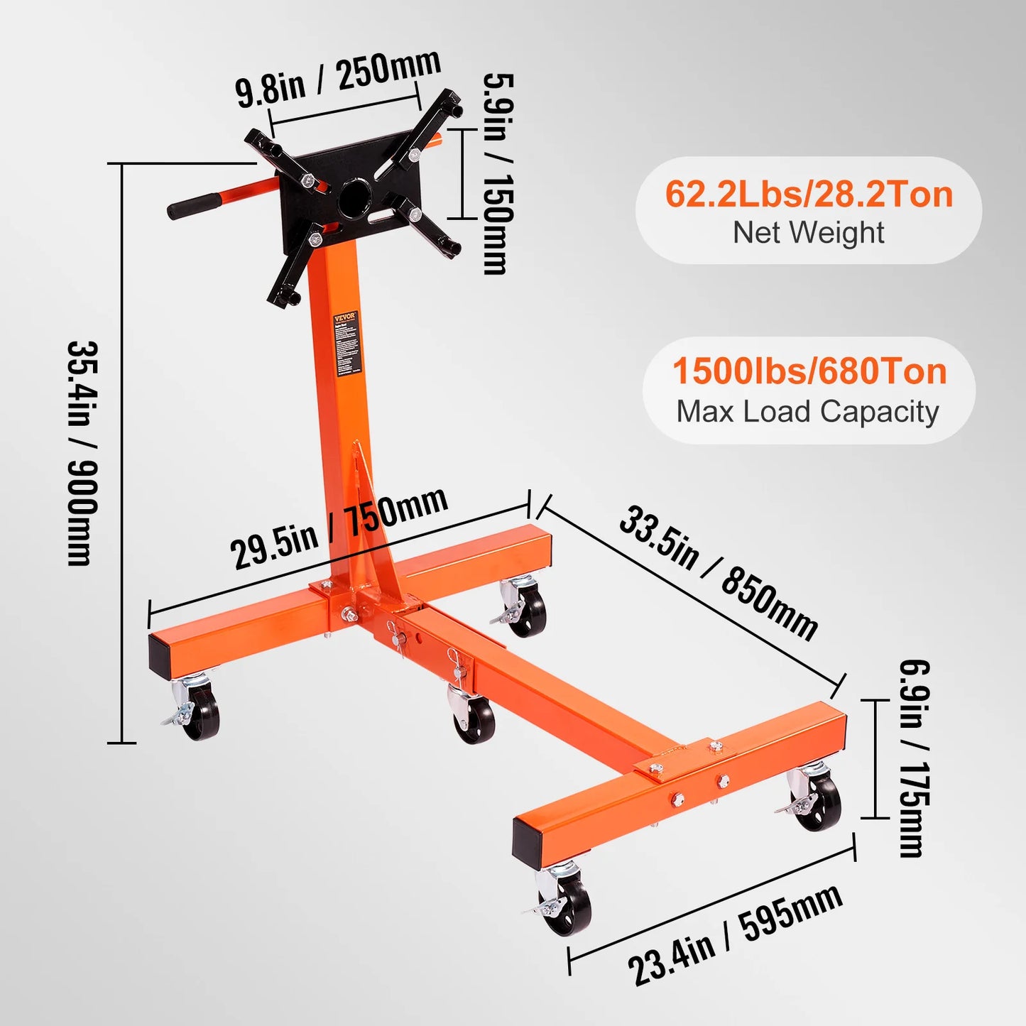 Engine Stand 750/1300/1500 Lbs Rotating Head 360 Degree Adjustable