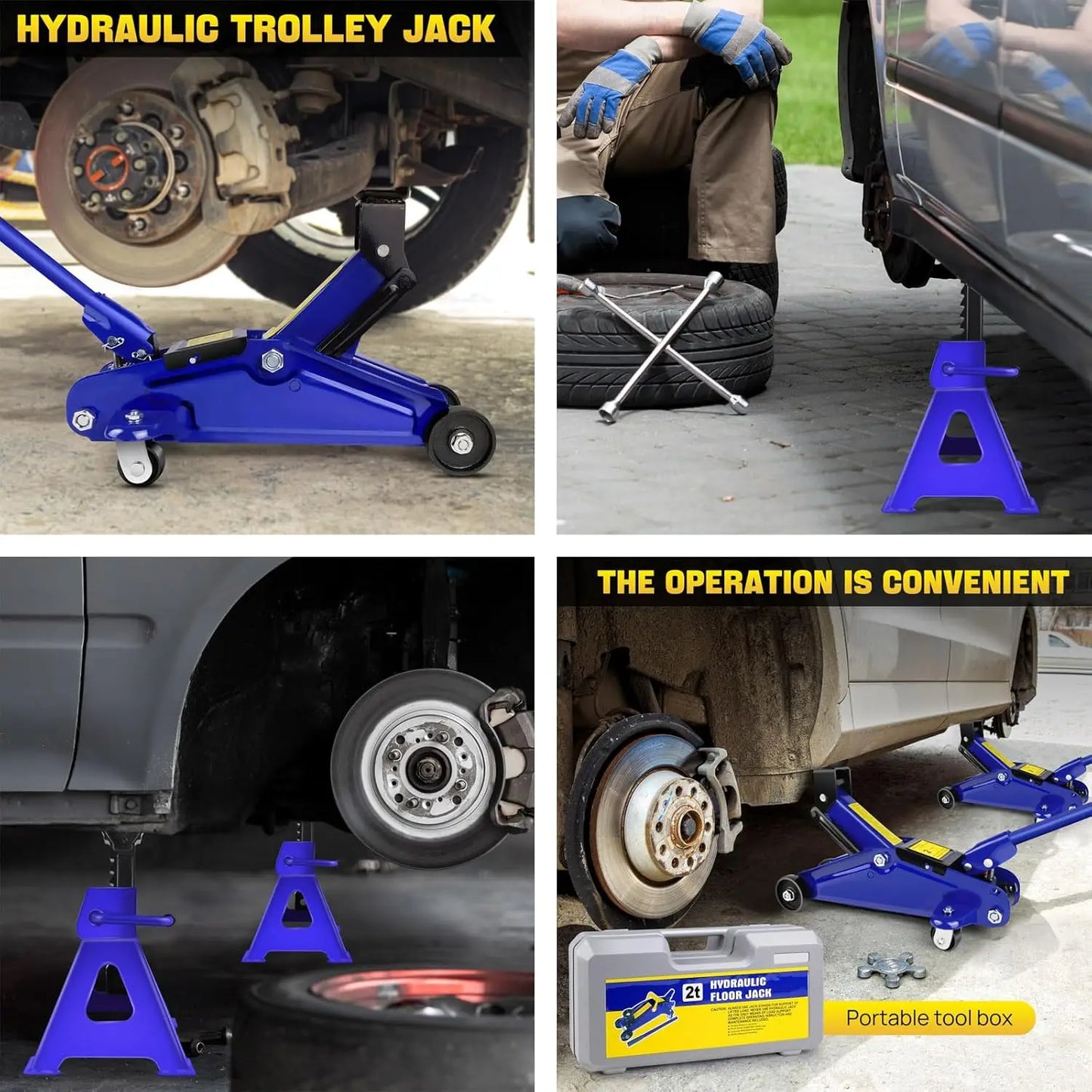 DayPlus Hydraulic Floor Jack And 3 Ton Axle Stands