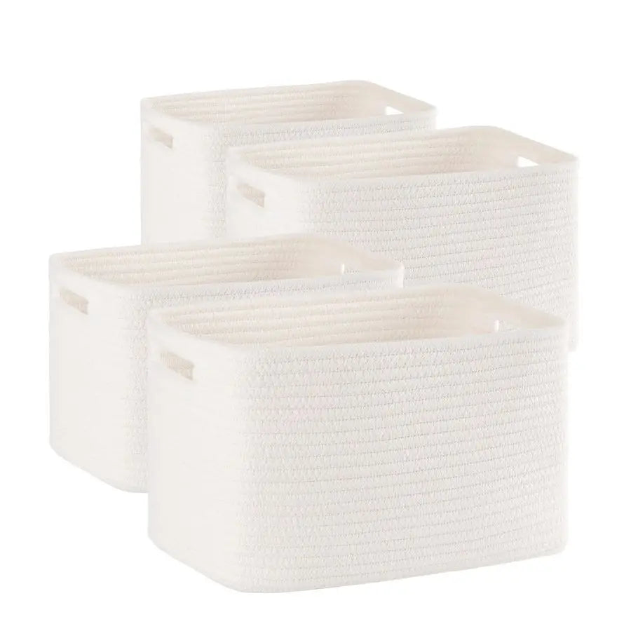 Soft Woven Storage Baskets for Nursery Organization and Shelves