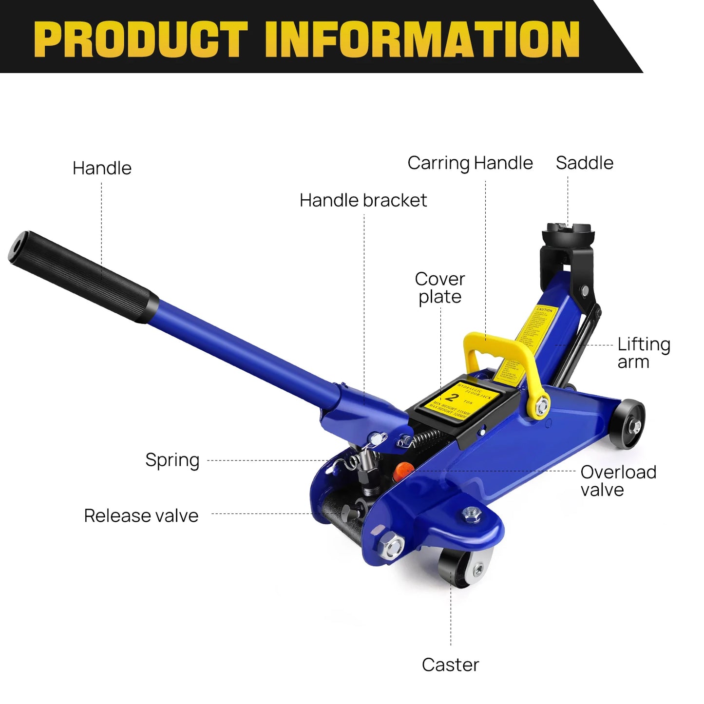 DayPlus Hydraulic Floor Jack And 3 Ton Axle Stands