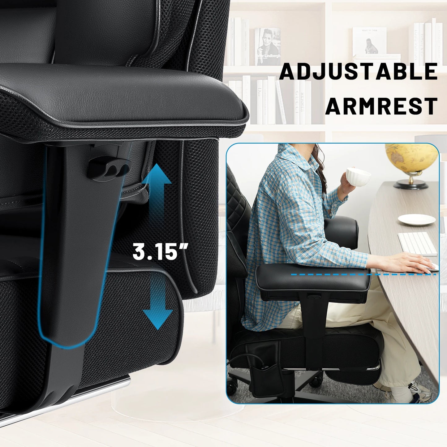 Executive Office Chair With Foot Rest And Lumbar Support