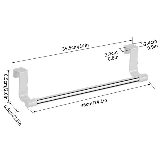 No Drill Hanging Towel Rack For Kitchen Cabinet Door Organizer