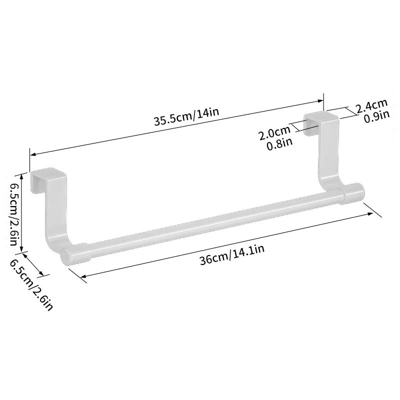 No Drill Hanging Towel Rack For Kitchen Cabinet Door Organizer