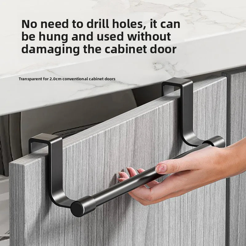No Drill Hanging Towel Rack For Kitchen Cabinet Door Organizer