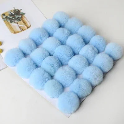 Fluffy Faux Fur Pom Poms For Keychains Hats Scarves DIY