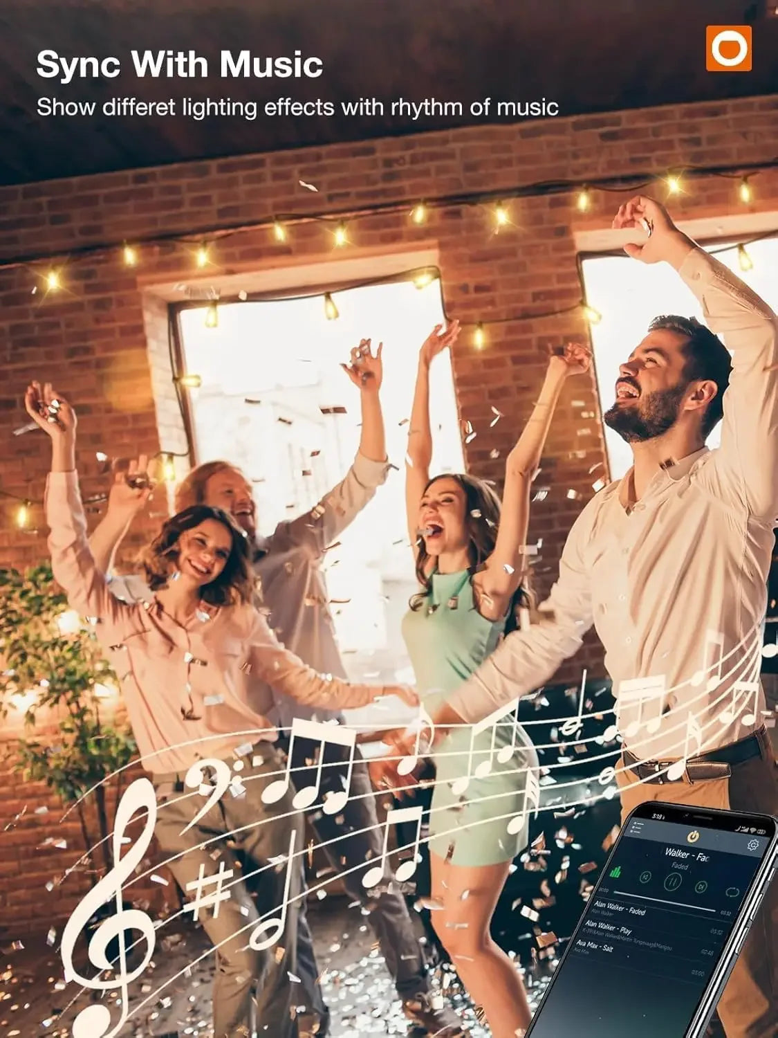 MIMIRGB LED Outdoor String Lights Waterproof Dimmable