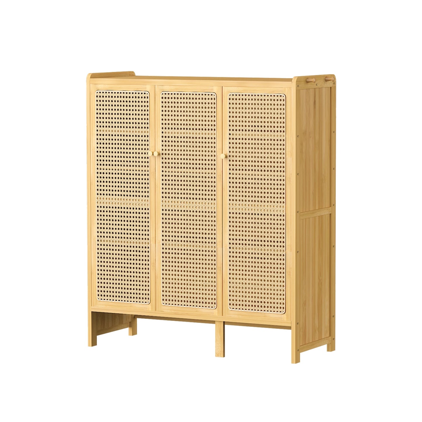 Wisfor Bamboo Shoes Rack Organizer Cabinet With Doors Six-Tier