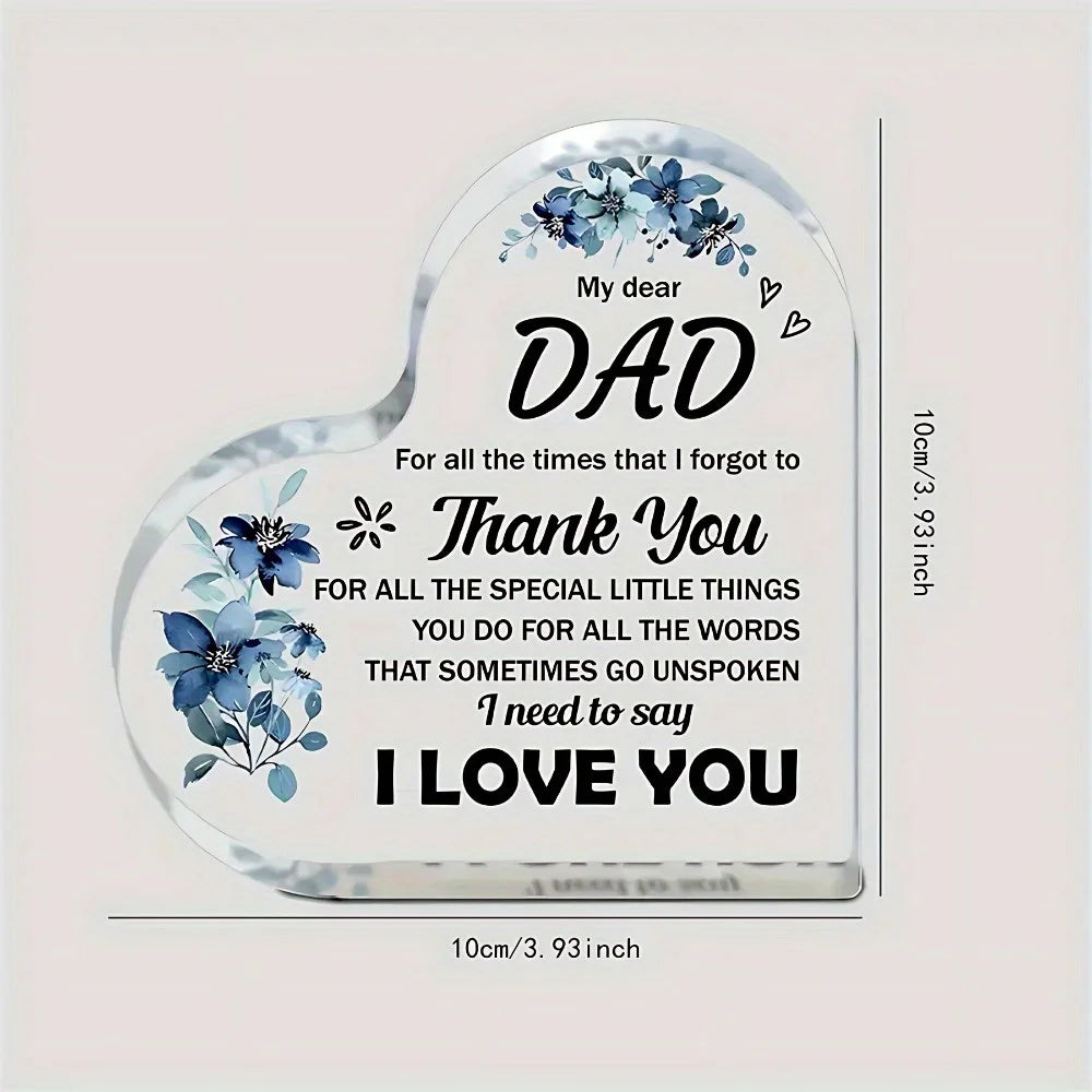 Acrylic Block Puzzle Plaque Gift For Father From Daughter Son