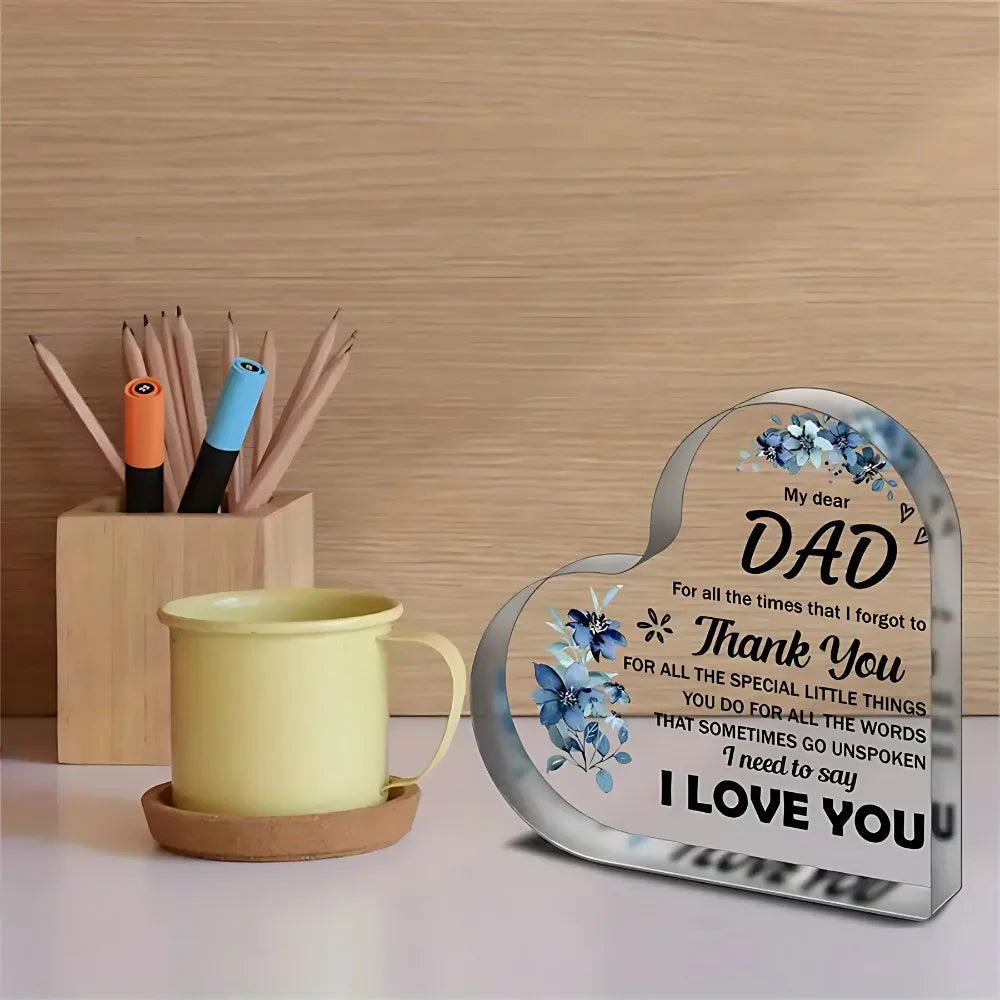 Acrylic Block Puzzle Plaque Gift For Father From Daughter Son