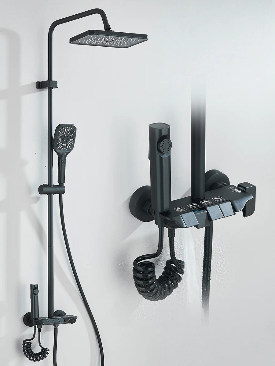 Quyanre 4 Way Shower System With Rain Shower Bidet Faucet