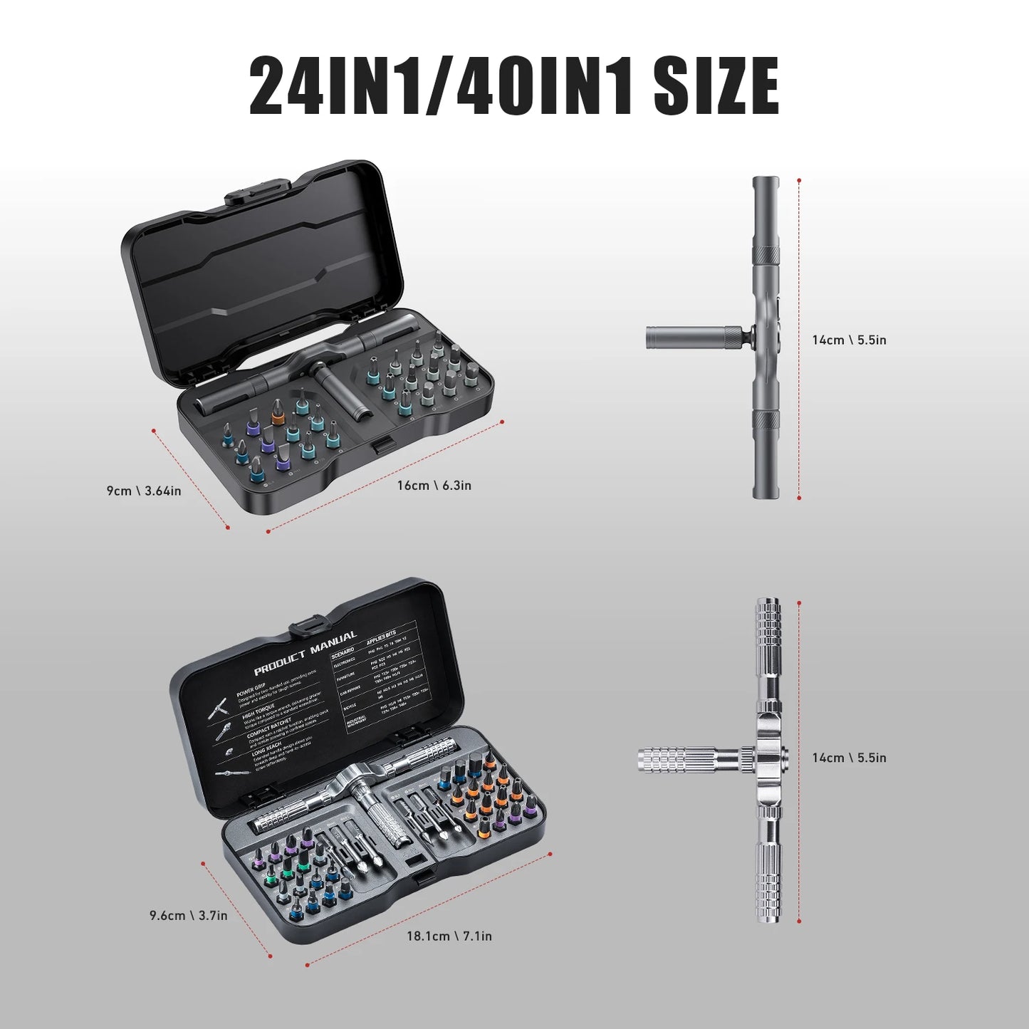 VMAN 66in1 Multifunction Ratchet Screwdriver Set with Magnetic Bits