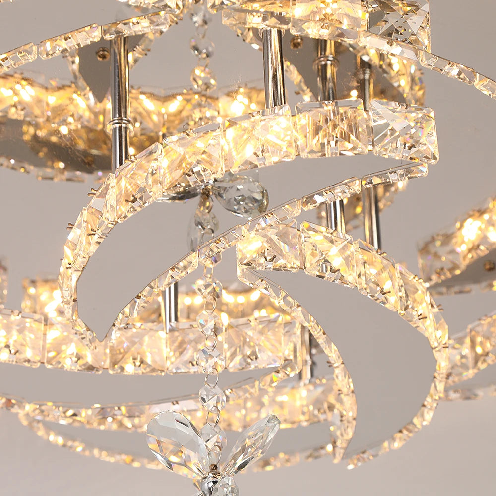 VETRULUS Luxury K9 Crystal Chandelier Modern Ceiling Pendant Light Dimmable