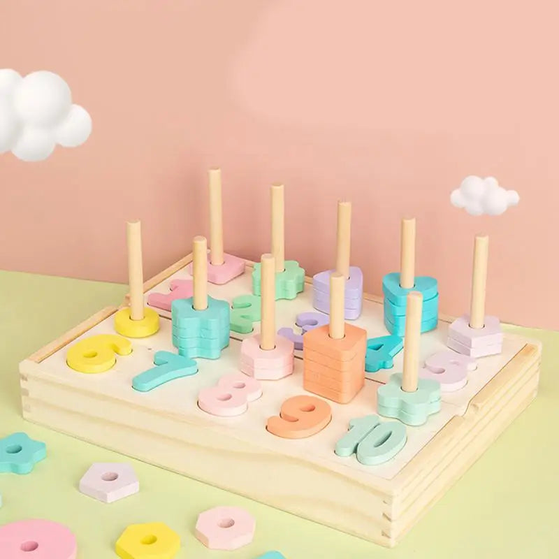 Montessori Math Shapes Puzzle Toys for Preschoolers Number Matching