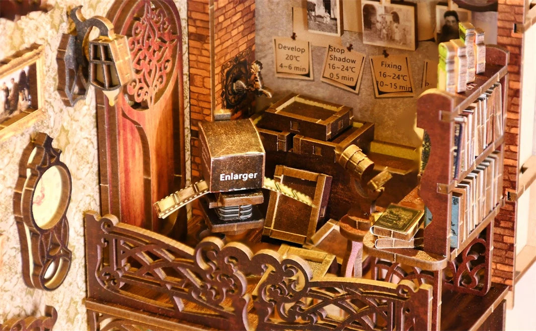 NONEHign-concerned Booknook Kit DIY Wooden Puzzle Miniature House
